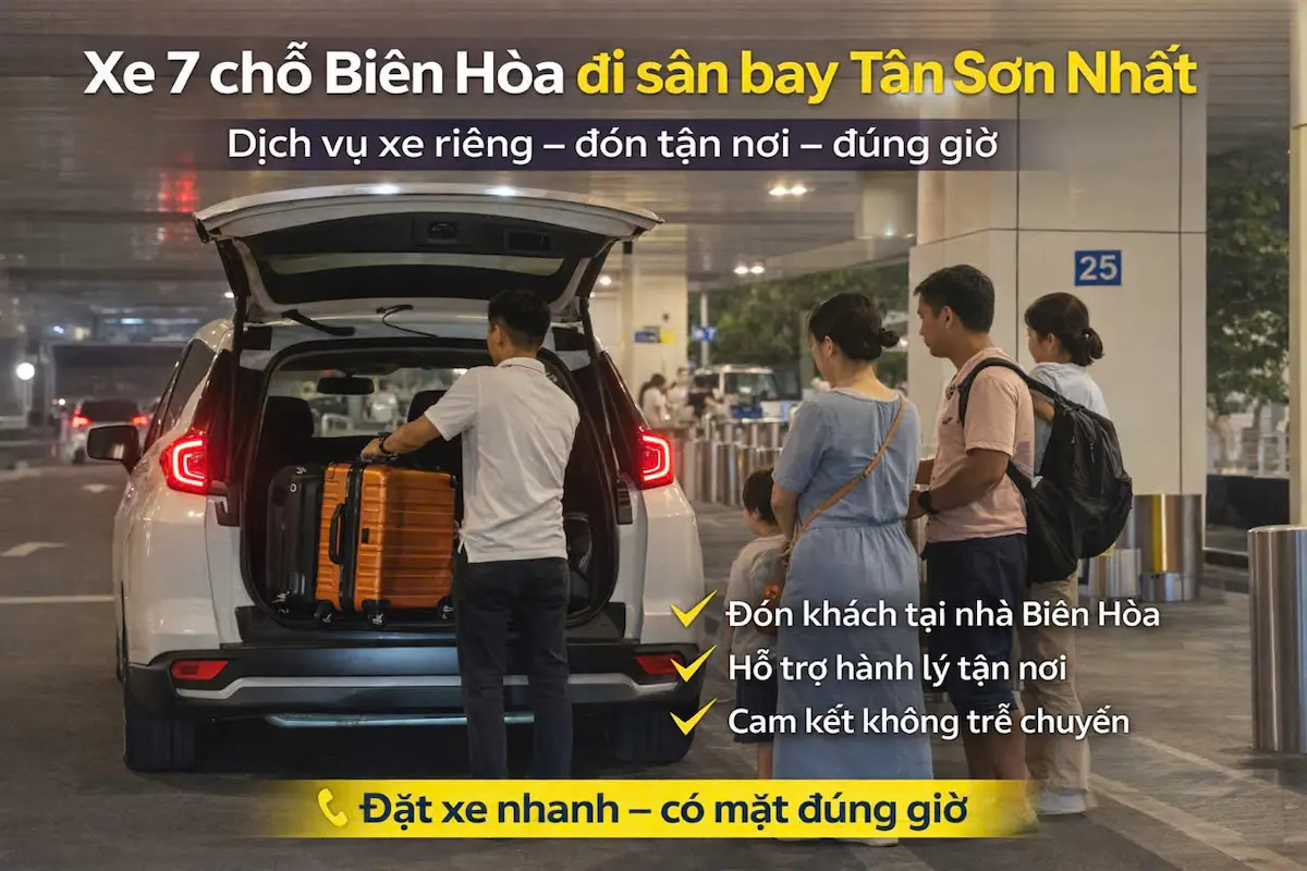 xe 7 chỗ biên hòa sân bay